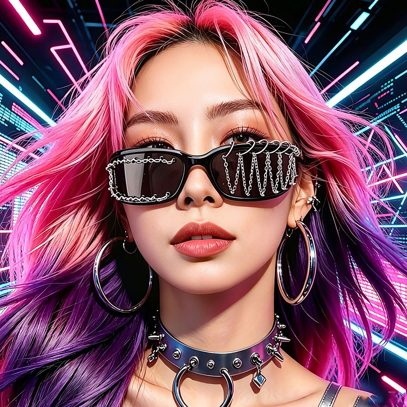 Sunglass Retainer Cord - 새로운 유행 수제 펑크 리벳 체인